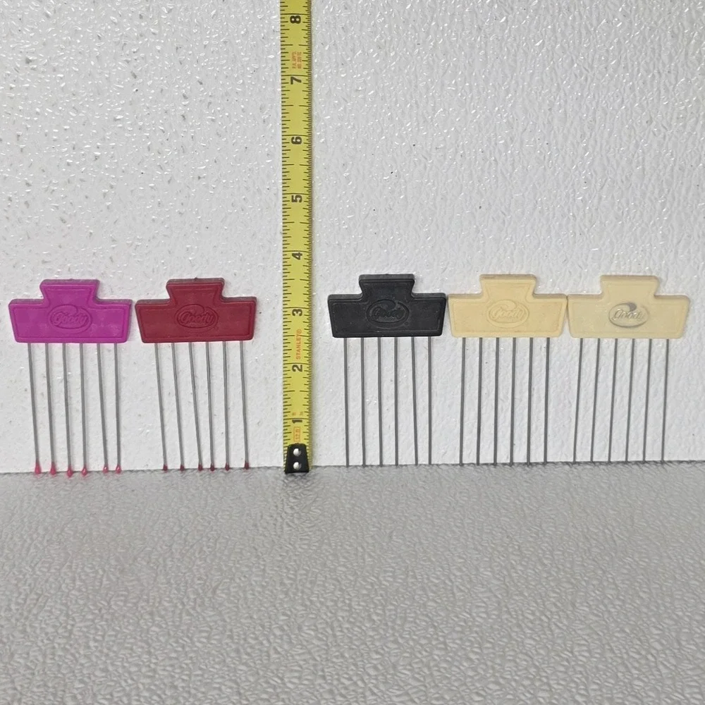 Vintage Goody Hair Lift Picks Lot of 5 Metal Prong Styling Combs USA